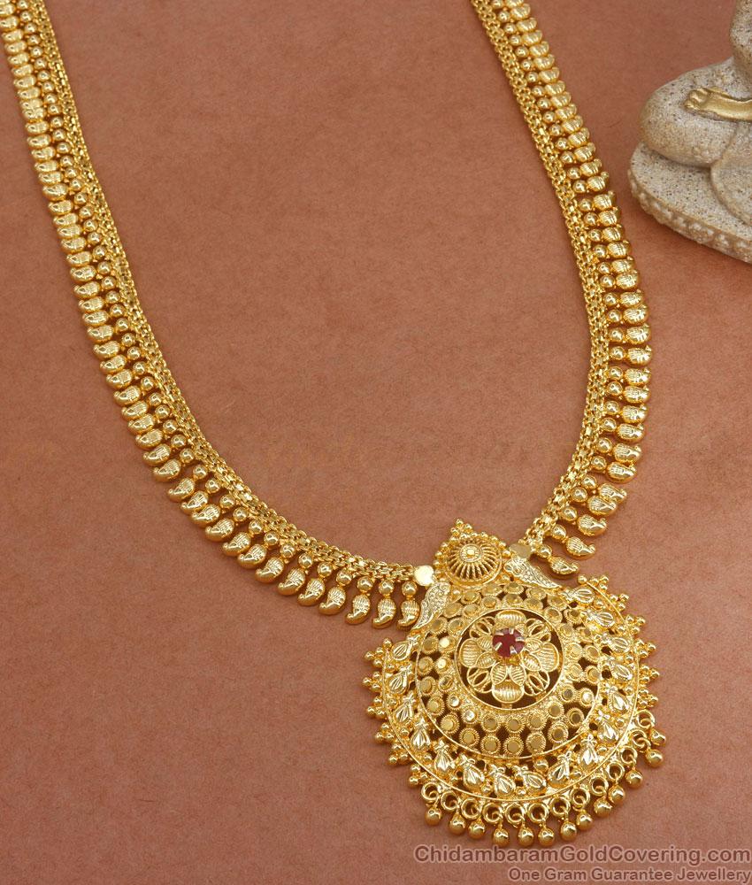 Handmade Pure Gold Tone Haram Mango Designs Bridal Collections HR2734