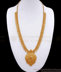 Traditional Kerala Gold Plated Haram Ruby Stone Mullaipoo Collections HR2735 Traditional Kerala Gold Plated Haram Ruby Stone Mullaipoo Collections HR2735