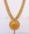 Stunning Gold Plated Haram Leaf Pattern Ruby Stone Collections HR2737
