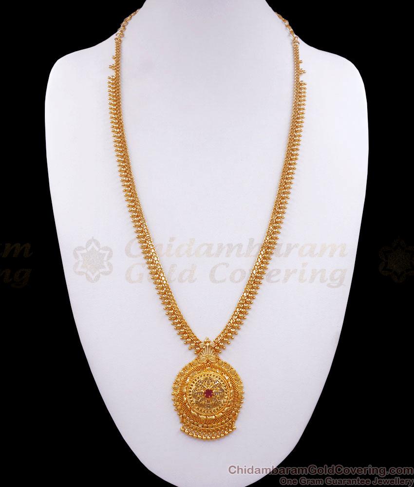 Light Weight Collections Gold Haram Ruby Stone Golden Beads Jewelry HR2739