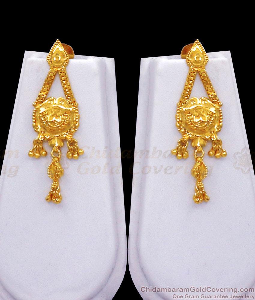 Beautiful Two Gram Gold Haram Earring Combo Calcutta Bridal Jewelry HR2744