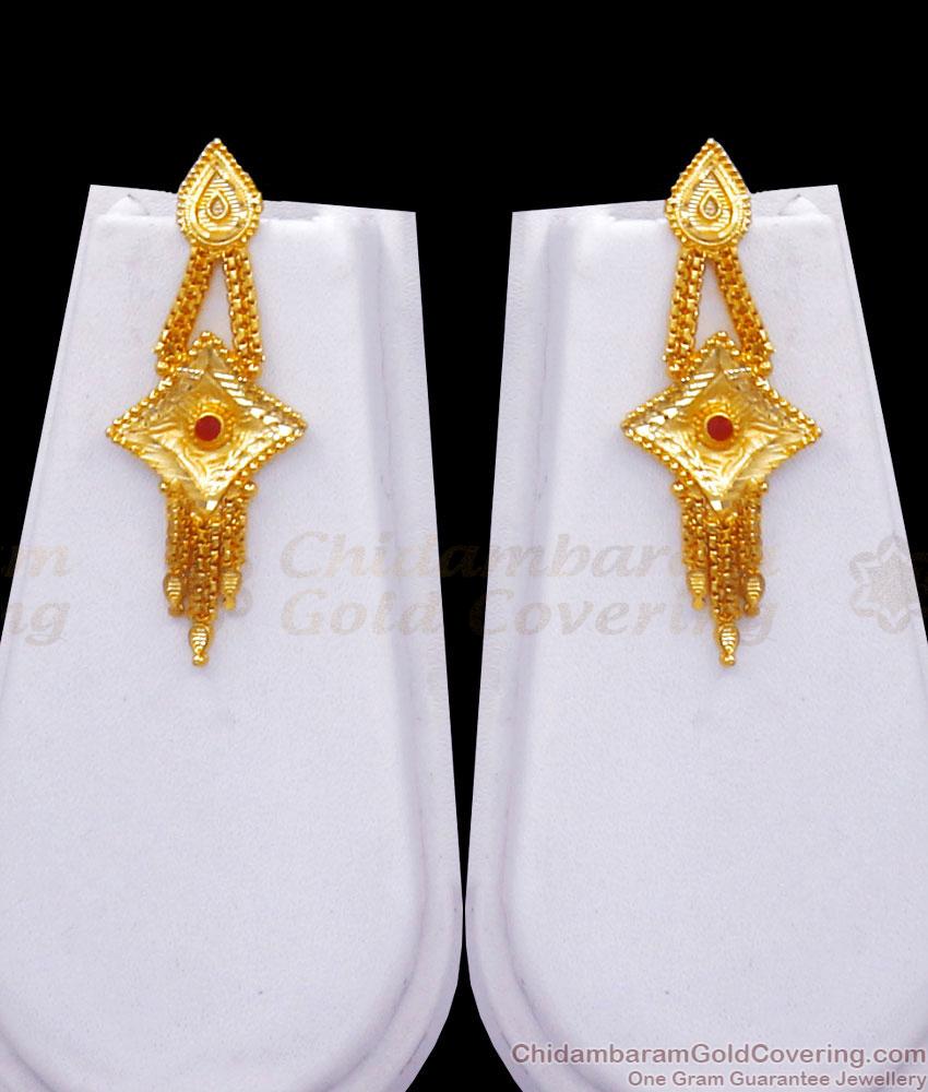 2 Gram Gold Secondary Rani Haram Earring Combo Stone Pattern HR2749