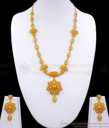 Unique Handcrafted Floral Design Two Gram Gold Haram Earrings Shop Online HR2752
