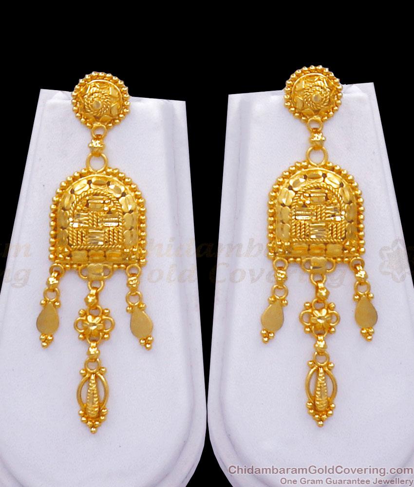 Premium Arabic Forming Gold Rani Haram Earrings Bridal Combo Set HR2754