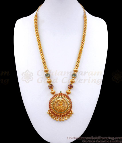 Gold haram deals with lakshmi pendant