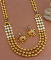 Vintage Look Heavy 1 Gram Gold Nelikka Haram Earring Combo Pearl Designs HR2766