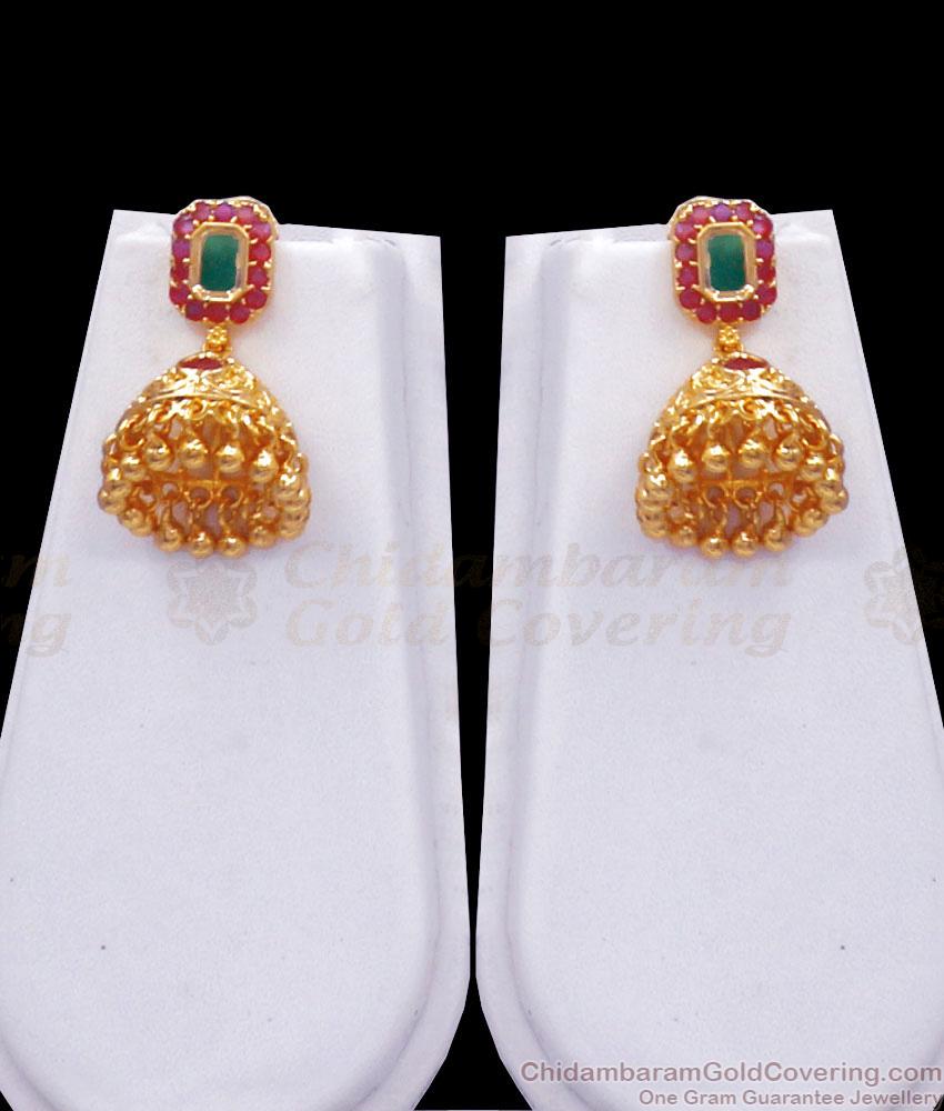 Vintage Look Heavy 1 Gram Gold Nelikka Haram Earring Combo Pearl Designs HR2766