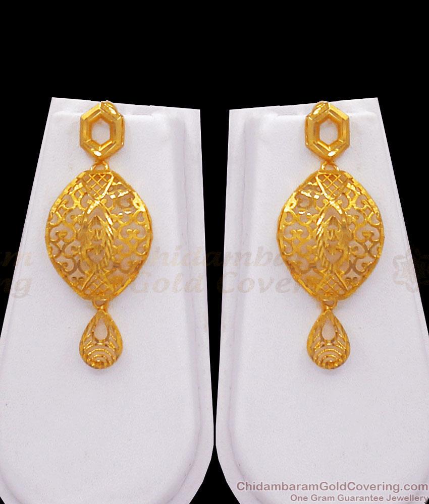 Arabian Design Gold Secondary Short Haram Earrings Party Wear Designs HR2769