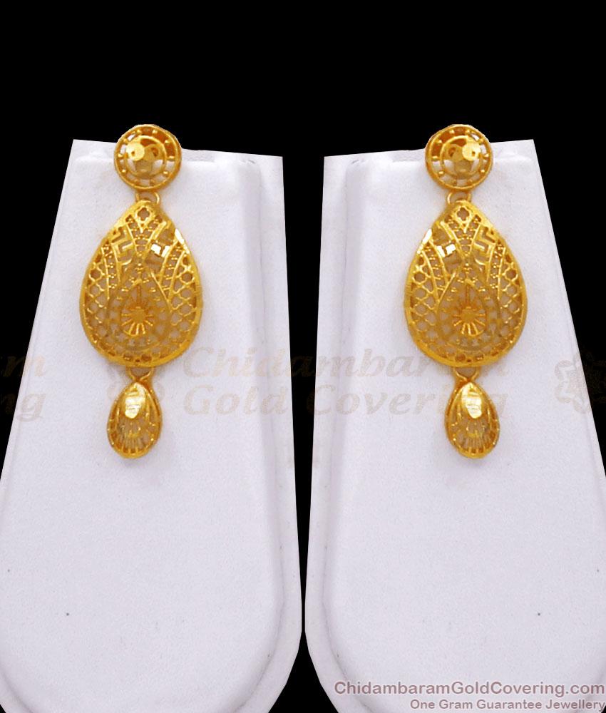 Arabic Double Line Heavy Gold Haram Earring Handmade Collections Shop Online HR2771
