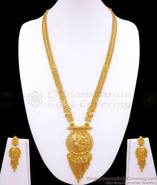 Grand 916 Gold Pattern Forming Gold Bridal Haram Earring Set HR2772 Grand 916 Gold Pattern Forming Gold Bridal Haram Earring Set HR2772