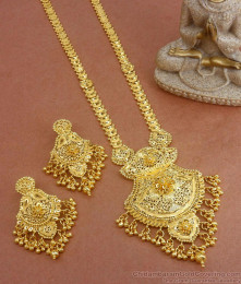 Premium Realistic Gold Tone Haram Earring Combo Hanging Beads Forming Collections HR2774 Premium Realistic Gold Tone Haram Earring Combo Hanging Beads Forming Collections HR2774