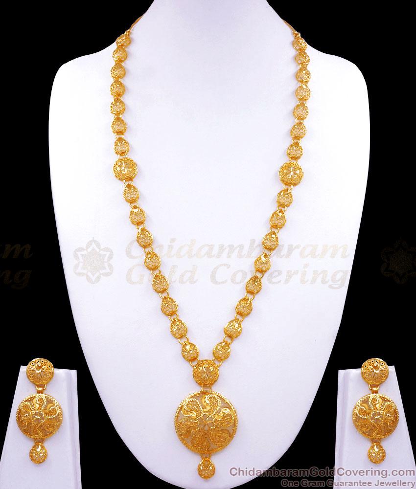 High Quality 2 Gram Gold Long Haram Forming Bridal Set Shop Online HR2776