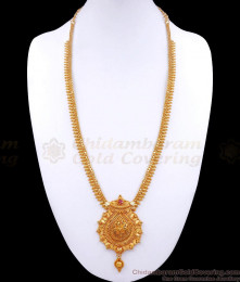 Pure Gold Plated Bridal Haram Single Ruby Stone Golden Beads Designs HR2789 Pure Gold Plated Bridal Haram Single Ruby Stone Golden Beads Designs HR2789