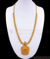 Traditional 1 Gram Gold Haram Ruby Stone Hanging Beads Design Bridal Wear HR2791