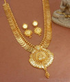 Grand One Gram Gold Lakshmi Haram Earring Combo Kasu Malai Coin Designs HR2792