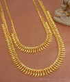 Mullaipoo Gold Plated Haram Necklace Bridal Combo Set Kerala Designs HR2794