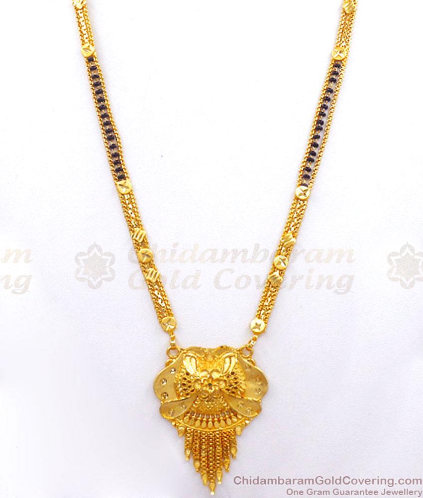 Calcutta Pattern 2 Gram Gold Haram Mangalsutra Designs HR2806