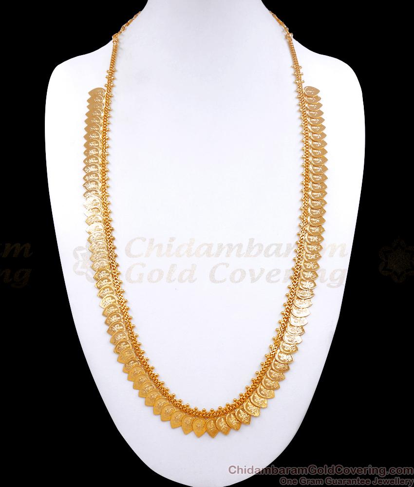 Traditional One Gram Gold Haram Lakshmi Coin Leaf Designs Shop Online HR2814