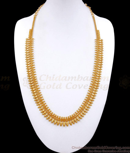 Traditional Mullai Arumbu Long Gold Plated Haram Designs Shop
