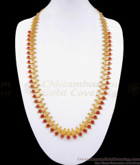 Elegant Ruby Stone Gold Plated Haram Lakshmi Coin Pattern HR2833 Elegant Ruby Stone Gold Plated Haram Lakshmi Coin Pattern HR2833