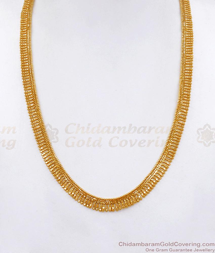 Artistic Finish Plain 1 Gram Gold Haram Mullai Designs Latest Collections HR2847
