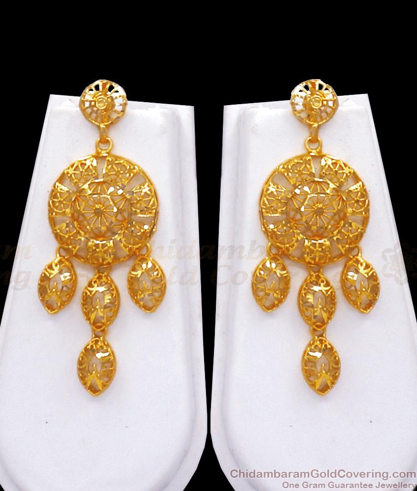 Latest Arabic Design Forming Gold Haram Earring Combo Set HR2849