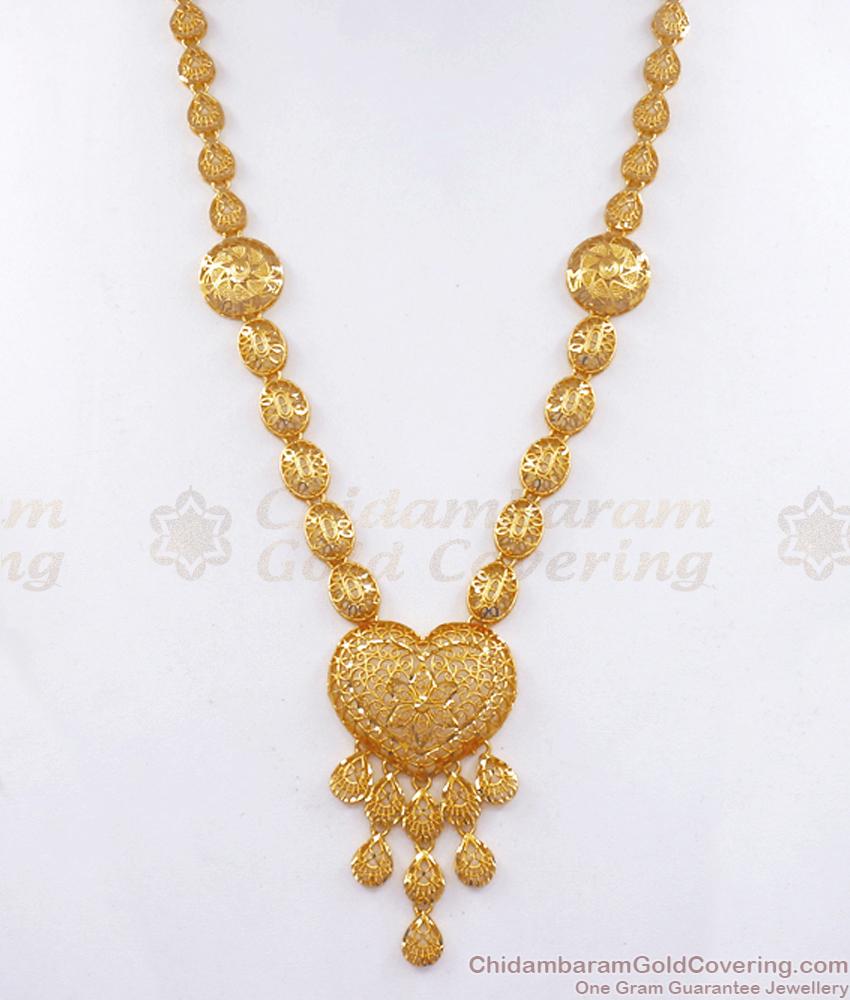 Premium 2 Gram Gold Haram Earring Combo Heart Designs Shop Online HR2850