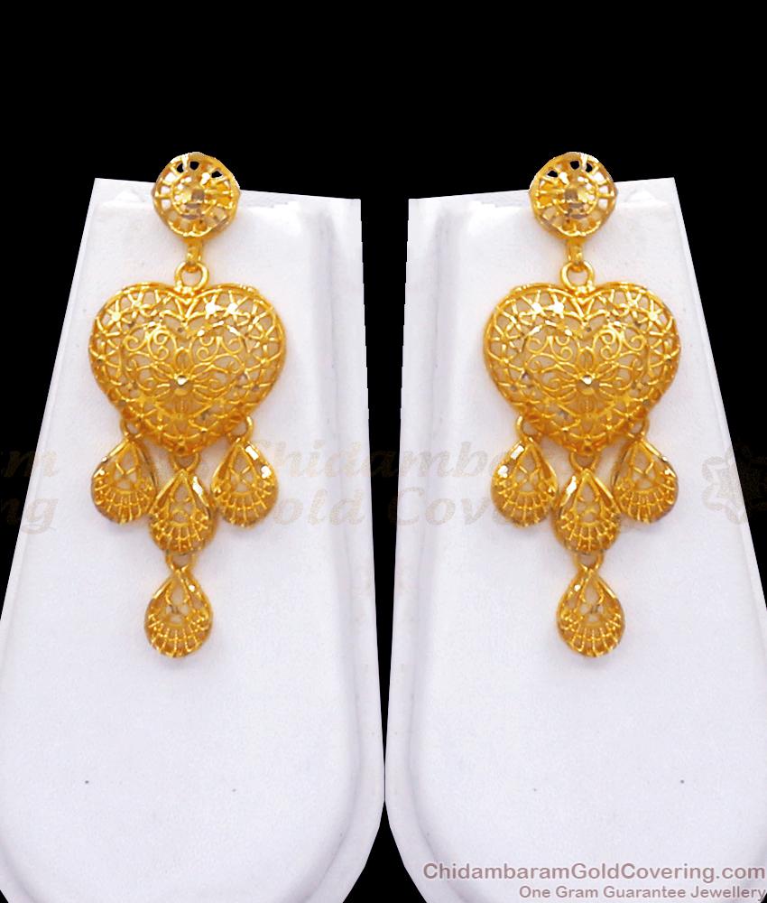 Premium 2 Gram Gold Haram Earring Combo Heart Designs Shop Online HR2850