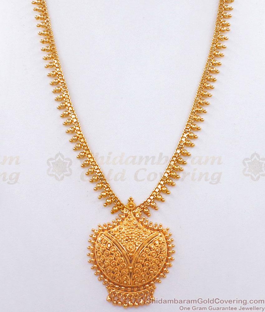 Traditional Plain Gold Kerala Haram Designs Shop Online HR2852