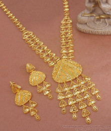 Grand 2 Gram Gold Haram Bridal Earring Combo Set Arabic Designs HR2860