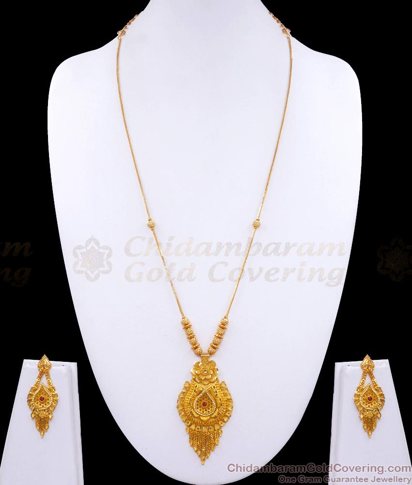 Simple 2 Gram Gold Haram Designs With Earrings Shop Online HR2884