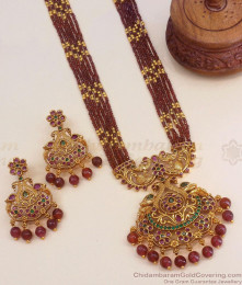 Grand Victorian Gold Imitation Haram Combo Ruby Stone Designs HR2901