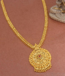 Handcrafted 1 Gram Micro Gold Plated Haram Ruby Stone Mullai Designs HR2909