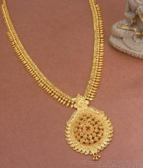 Beautiful Ruby Stone Gold Imitation Haram Mango Designs HR2912