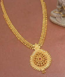 Beautiful Ruby Stone Gold Imitation Haram Mango Designs HR2912