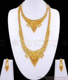Grand 2 Gram Gold Haram Necklace For Women Wedding HR2917 Grand 2 Gram Gold Haram Necklace For Women Wedding HR2917