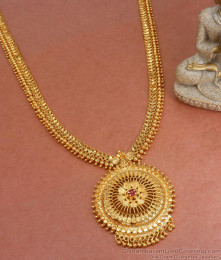 South Indian 1 Gram Gold Haaram Ruby Stone Bridal Collection HR2949
