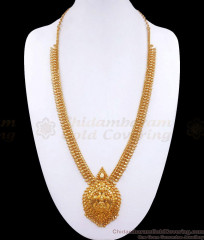 Elegant Look Gold Plated Lakshmi Haram Bridal Design HR2974 Elegant Look Gold Plated Lakshmi Haram Bridal Design HR2974