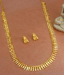 Simple Light Weight Mullai Haram With Ear Studs HR2988
