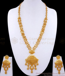 Dubai Gold Haaram Design With Earrings For Bride HR2990 Dubai Gold Haaram Design With Earrings For Bride HR2990