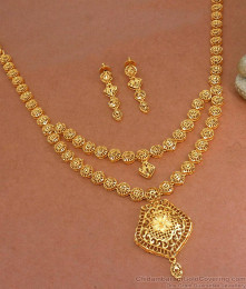 Elegant Two Gram Gold Long Necklace Party Wear HR2991 Elegant Two Gram Gold Long Necklace Party Wear HR2991