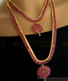 Beautiful Ruby Stone Haram Necklace Bridal Jewellery HR2996