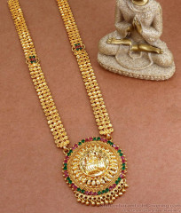Multi Stone Lakshmi Haram 1 Gram Gold Jewelry HR3002