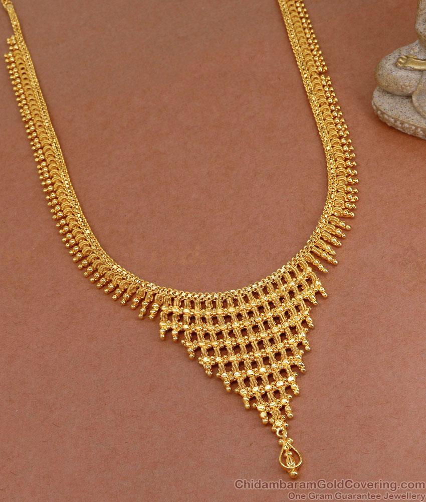 Real Gold Look Bridal Haram 1 Gram Gold Jewelry For Women HR3055 Real Gold Look Bridal Haram 1 Gram Gold Jewelry For Women HR3055