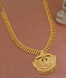 New Design 1 Gram Gold Haram Mullaipoo Design Lakshmi Pendant HR3059