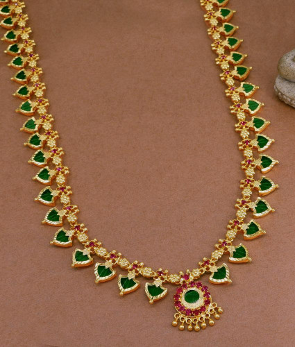 Very Long Kerala Traditional Palakka Haram Gram Gold Jewellery HR3079