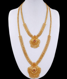 Latest Wedding Ruby Stone Gold Plated Haram Set Online HR3083 Latest Wedding Ruby Stone Gold Plated Haram Set Online HR3083