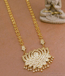 Buy Traditional Gati Stone Lotus Haram Impon Jewellery Online HR3116