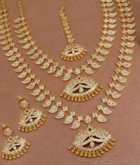 Grand Look 5 Metal Impon Mango Haram Necklace Wedding Combo Set HR3123 Grand Look 5 Metal Impon Mango Haram Necklace Wedding Combo Set HR3123