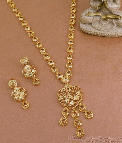 Two Gram Gold Haram Set Dubai Forming Jewellery For Marriage HR3124 - Main Image